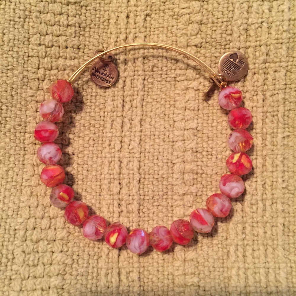 Orange\White\Hint of Yellow Bead Expandable Gold